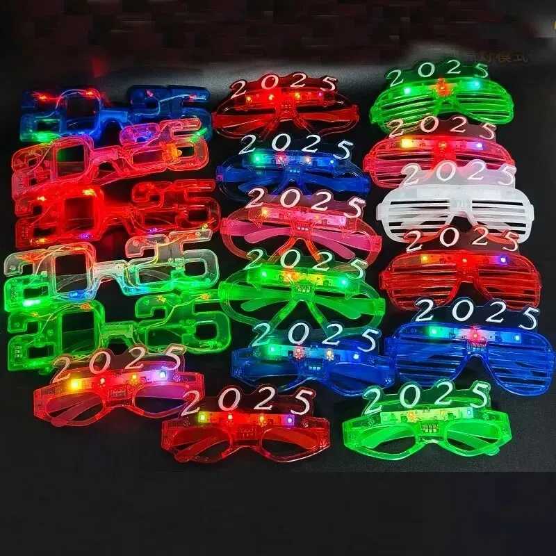 Sunglasses 10-50pcs LED 2025 Glasses Glow Party Supplies Light Up Sunglass for Kids Adult Birthday Neon Wedding Thanksgivings Xmas New Year H24121350Y