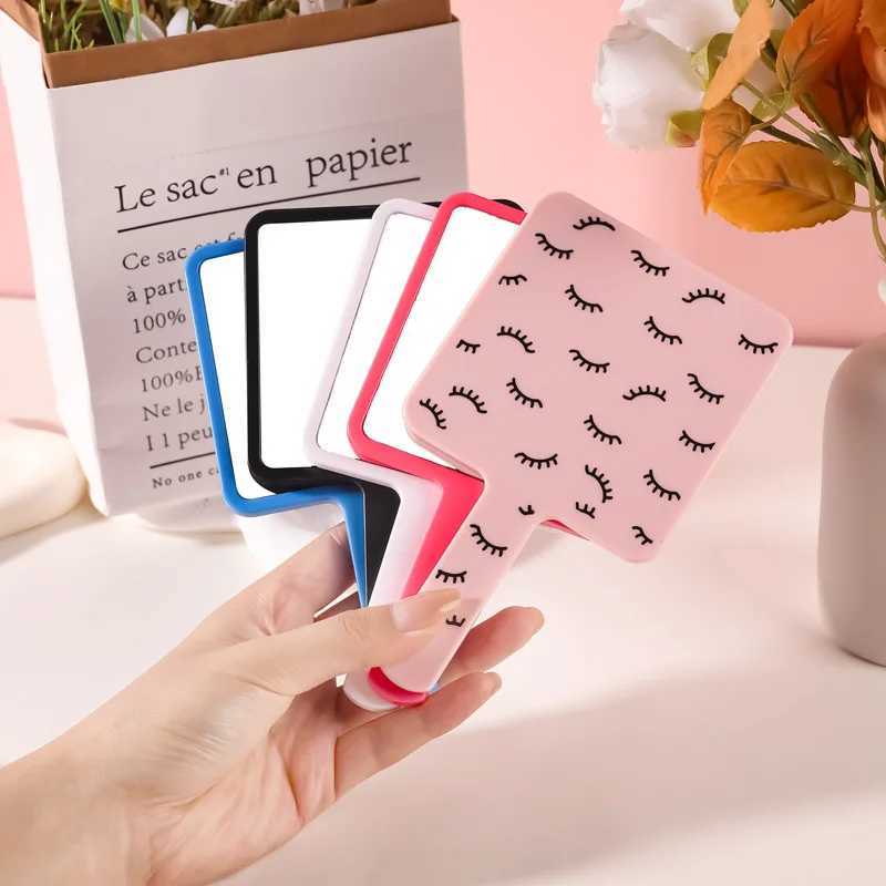 1Pc Handheld Makeup Mirror Female Vanity Cosmetic Square Mirror Beauty Tools Portable Vintage Hand Looking Glass Espejo XJ241213