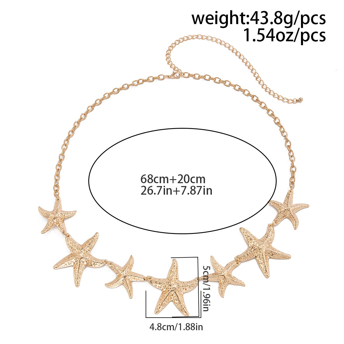 IngeSightZ Fashion Charm Gold Color Sea Starfish Waist Belly Chain For Women Sexy Summer Beach Body Jewelry Accessories 241213