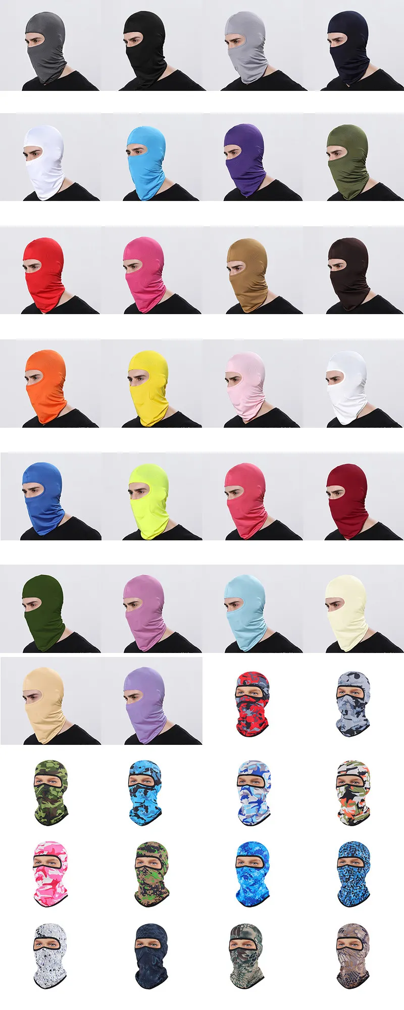 Mask Autumn Winter Polyester Balaclava Ski Mask Motorcycle Cycling Masks Lightweight Helmet Neck Warmer Gaiter Tube Hat 40 Colors LL