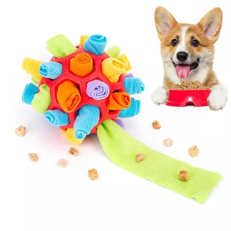 Pet dog sniffing ball toy creative hidden food puzzle foraging toy dog game interactive rubber ball nose training toy X241213