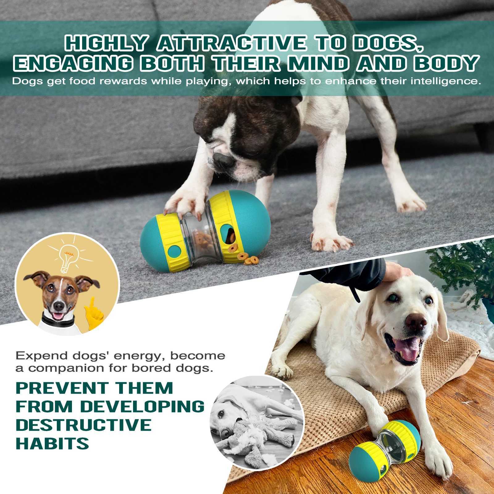 Dog puzzle toys with adjustable feeders interactive dog therapy distribution and a variety of toys to keep them busy with food puzzle balls X241213