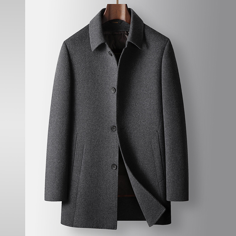 M12122 Lapel business double-faced woolen jacket for middle-aged and young people with detachable down lining