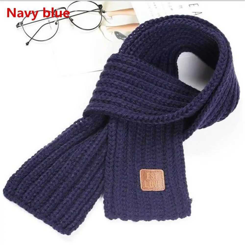 Scarves Wraps Fashion Boy Girl Winter Warm Scarf Knitting Wool Children Neck Warmer Wrap Outdoor Soft Neck Cover Windproof Neck Protection H241213