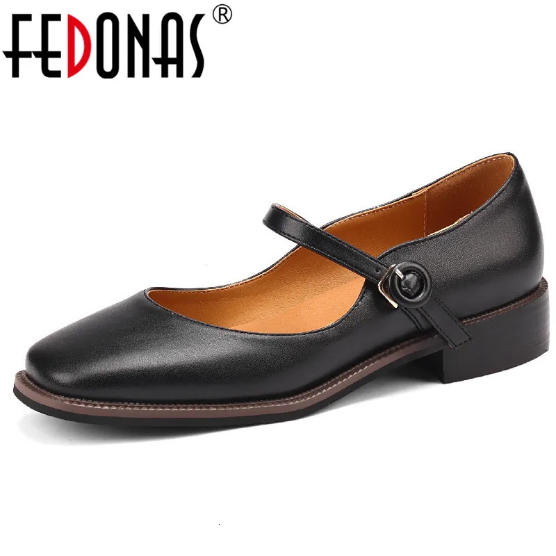 Fedonas Concise Women Pumps Office Womens Casual Low Heels Mixed Colors Mary Janes Shoes Womens Spring/Summer Collection 241213