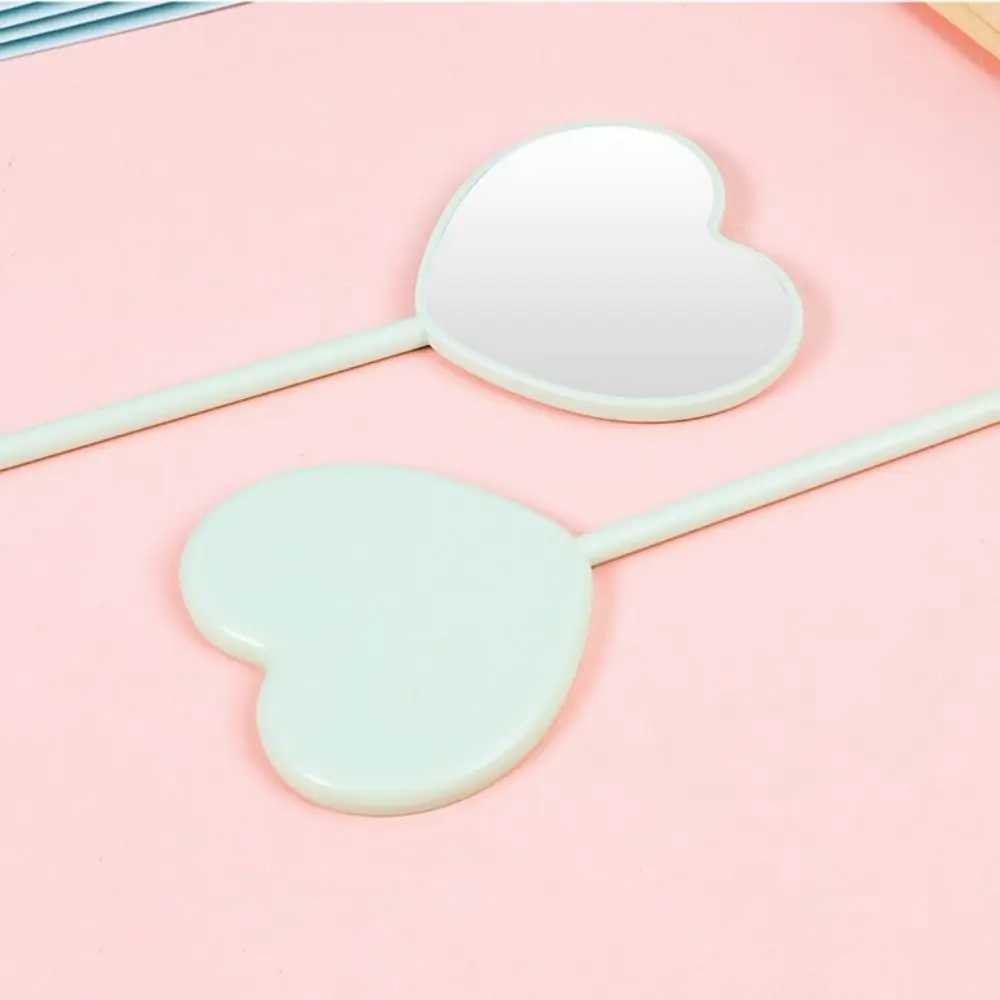 Handmade Love Heart Handle Mirror Portable DIY Cute Hand-held Makeup Mirror Girly Heart Heart-shaped Mirror WomanXJ241213