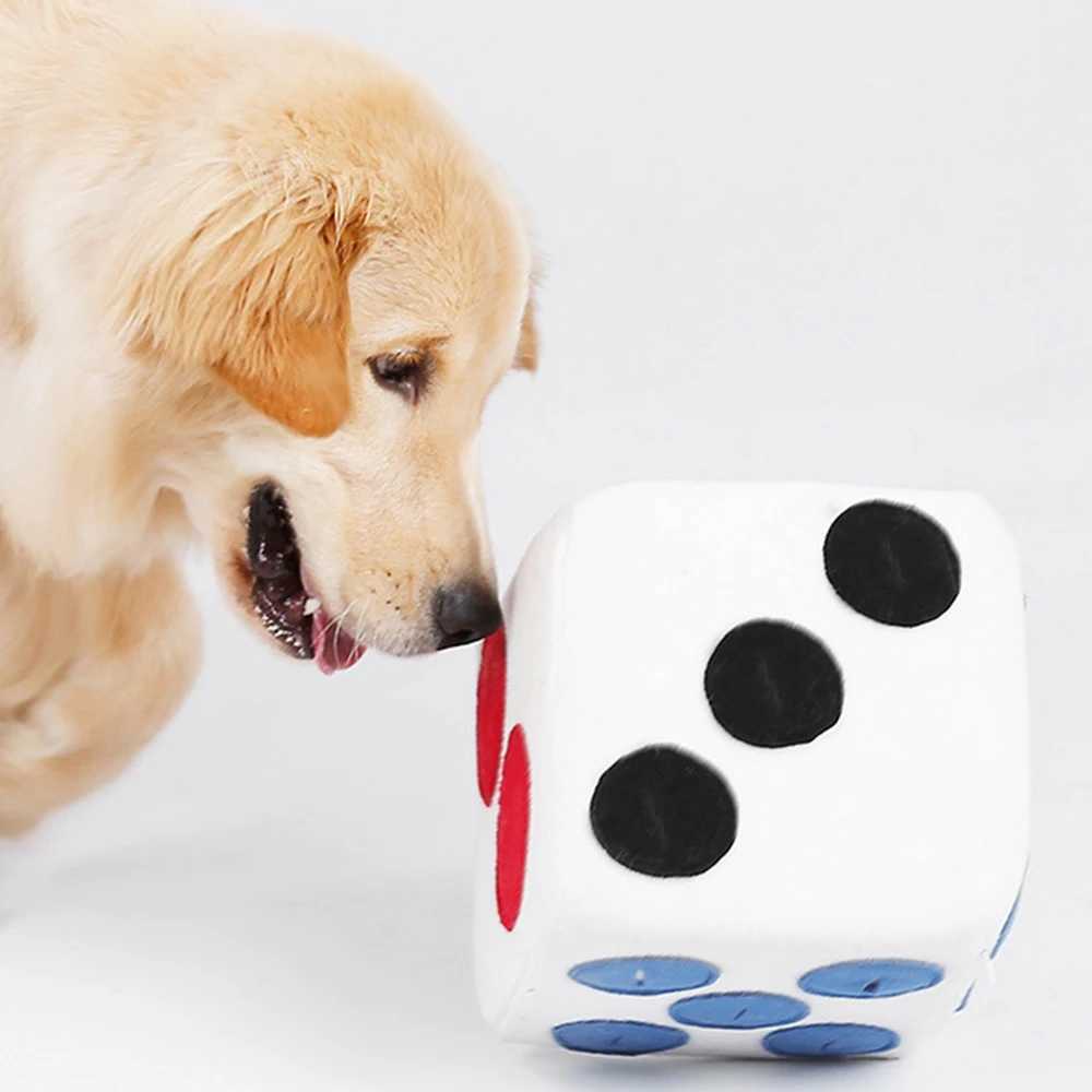 Pet Dog Plush Dice Toy Food Dispenser Treatment Puzzle Toy Puppy Intelligent Training Toy Food Leakage Playing Plush Dice X241213