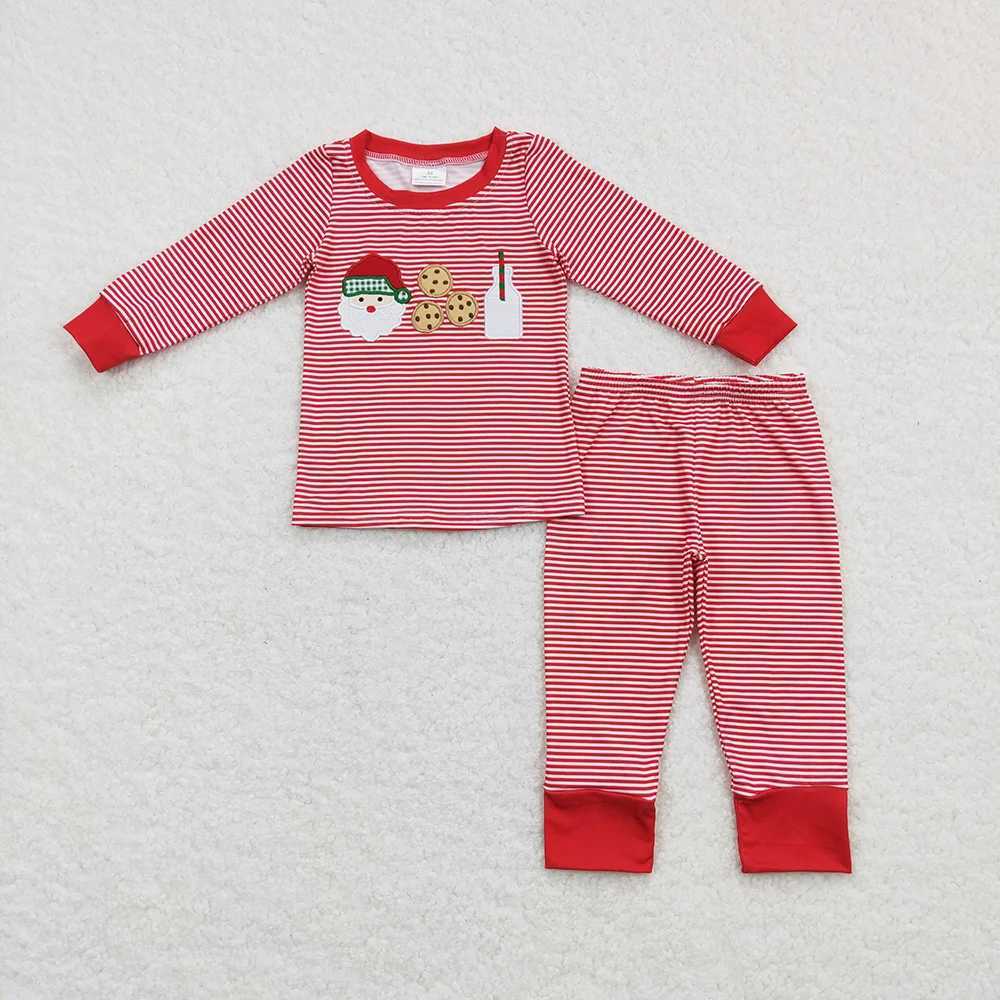 Hot selling baby girl clothing childrens Santa Claus Cookie Sibling clothing set childrens girl boy clothing matching baby jumpsuit W241213
