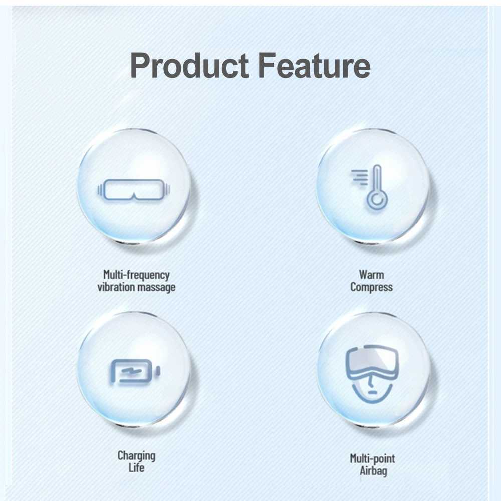 Eye massager with heating function Bluetooth eye mask music airbag relaxation massage sleep improvement gift W241213