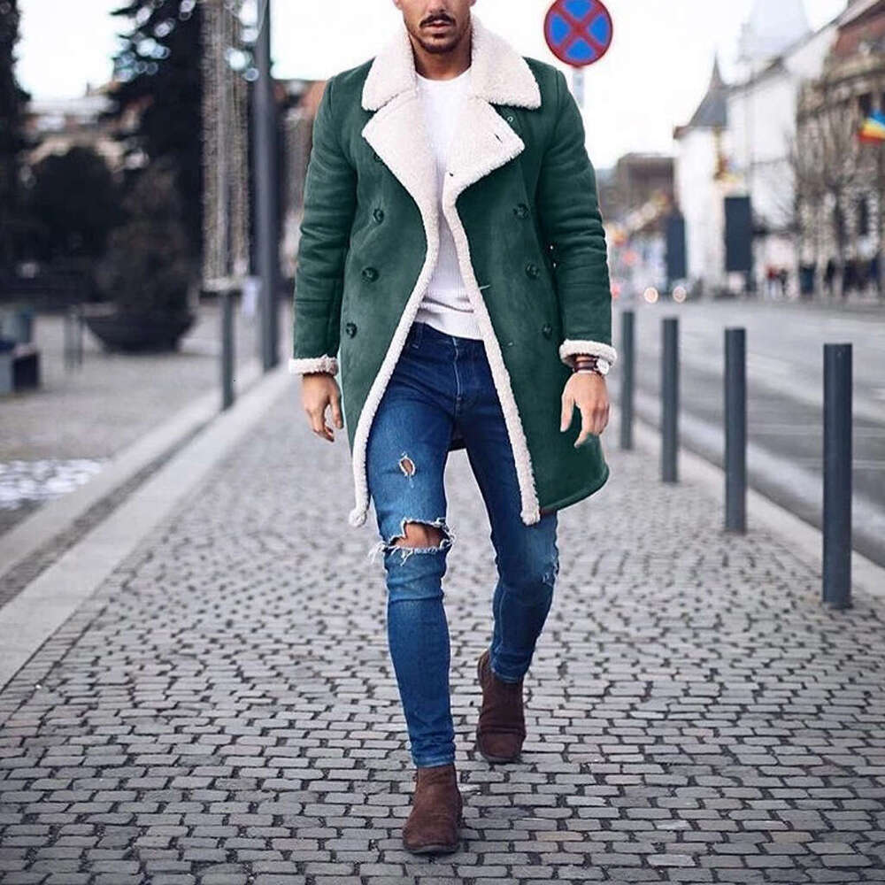 New Winter Fleece Composite Suede Men's Warm Jacket