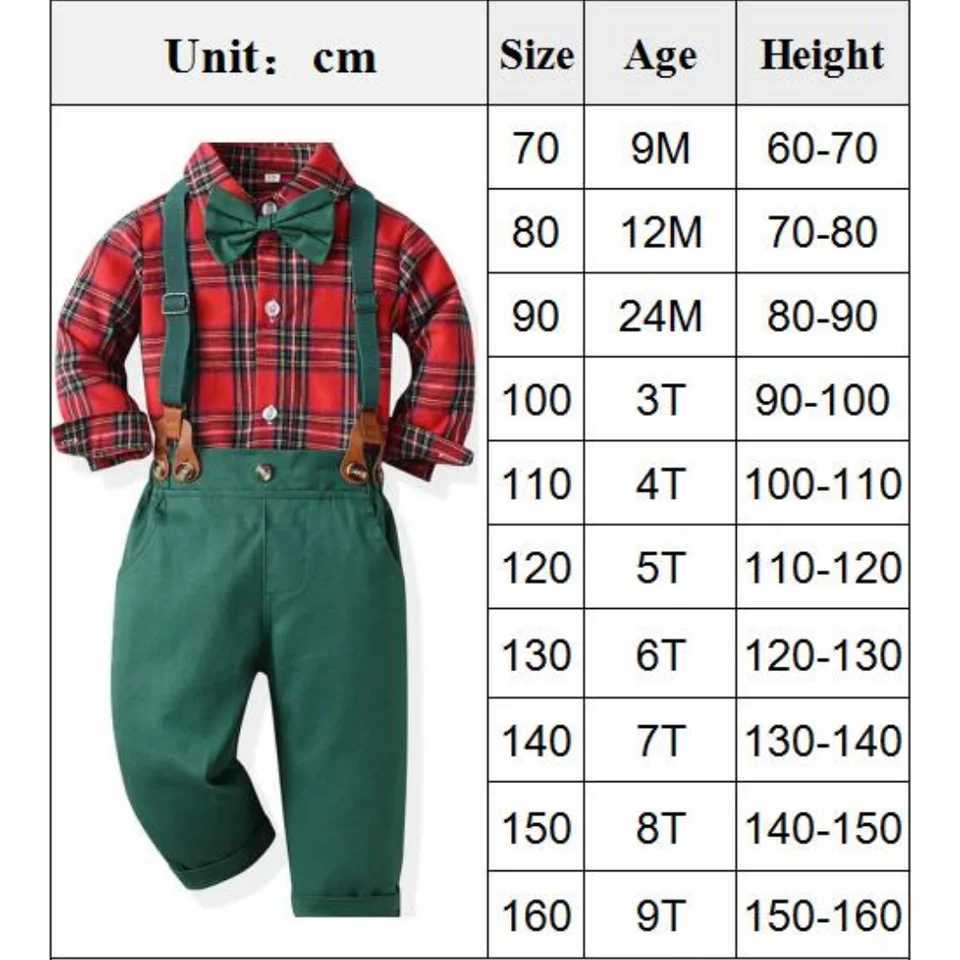 Boys Set New Childrens Christmas Gentleman Dress Long Sleeve Plain Shirt Autumn Winter Green Pants Childrens Boutique Set W241213