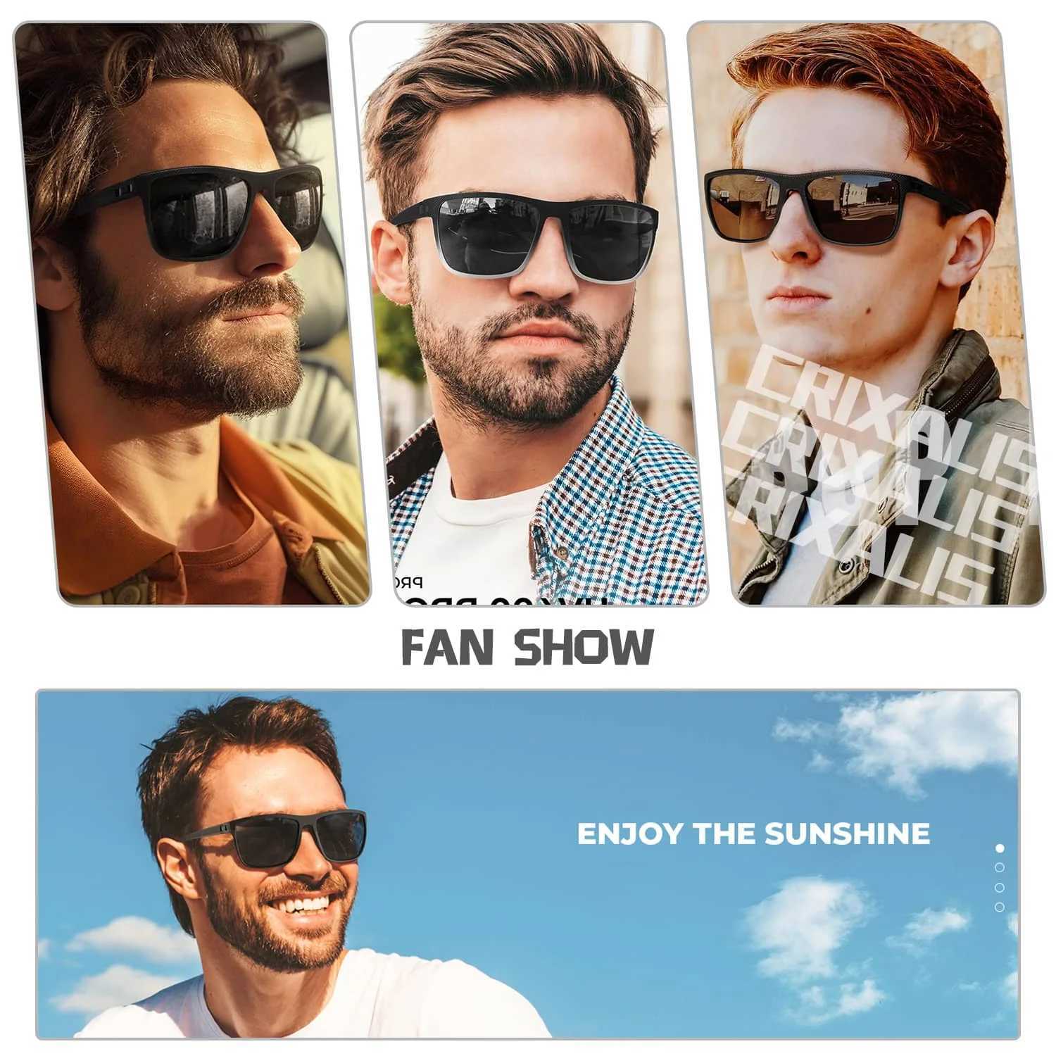 CRIXALIS 3 PCS Fashion Square Polarized Sunglasses Men Women Retro Outdoor Sports Fishing Sun Glasses Male Goggle Shades UV400X241213