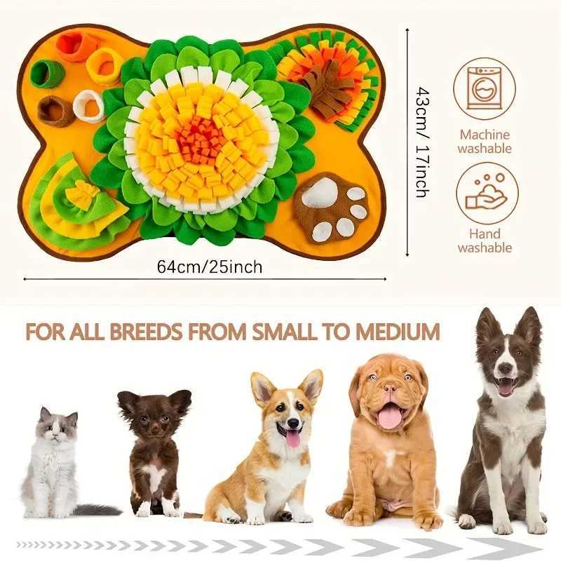 Pet sniffing mat training blanket interactive game toys dog feeding mat nose work puzzle stress relief X241213