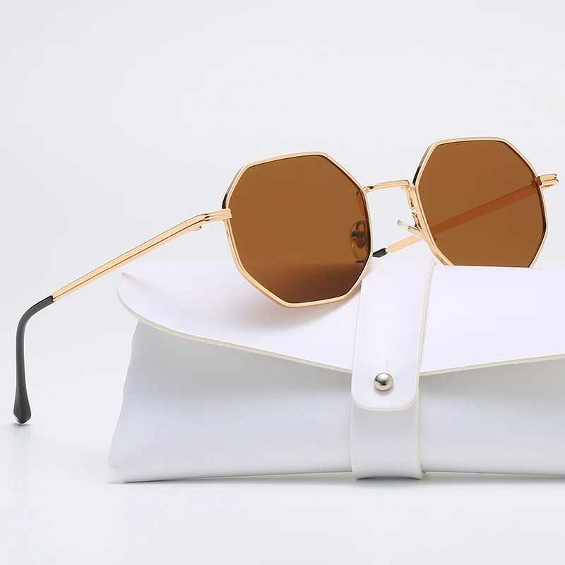 Polygon Metal Sunglasses Vintage Frame For Women Sunglasses Men Luxury Brand Design Sun Glasses Women Mirror Sunglasses Uv400XJ250306