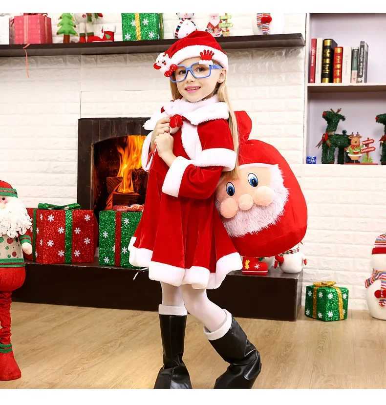 Baby Girls Boys Christmas Cosplay Santa Claus Costume For Kids Xmas Clothes Party Dress/Pants+Tops+Hat+Belt Child New Year Outfit W241213