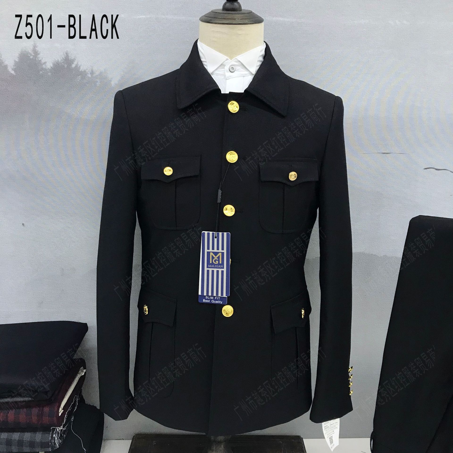 2 Pcs Suit Set Blazers Jacket Pants / 2023 Fashion Men's Casual Boutique Single Breasted Stand Collar Tunic Suits Coat Trousers