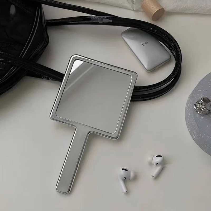 Ins Liquid Shape Square Mirror Mini Hand-held Cosmetic Mirror Makeup Mirror Travel Portable Beauty MirrorXJ241213