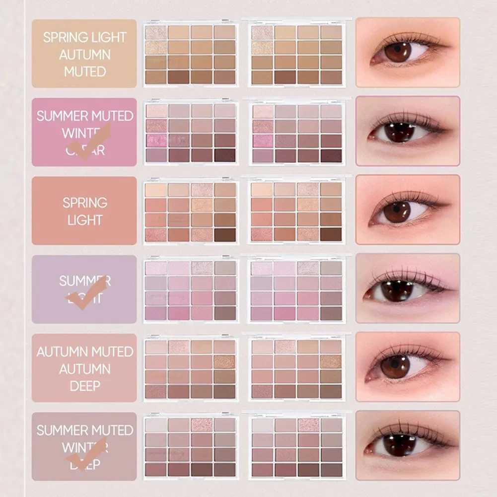 6-color Korean eye shadow palette matte pearlescent low saturation durable brown glitter eye shadow makeup palette W241213