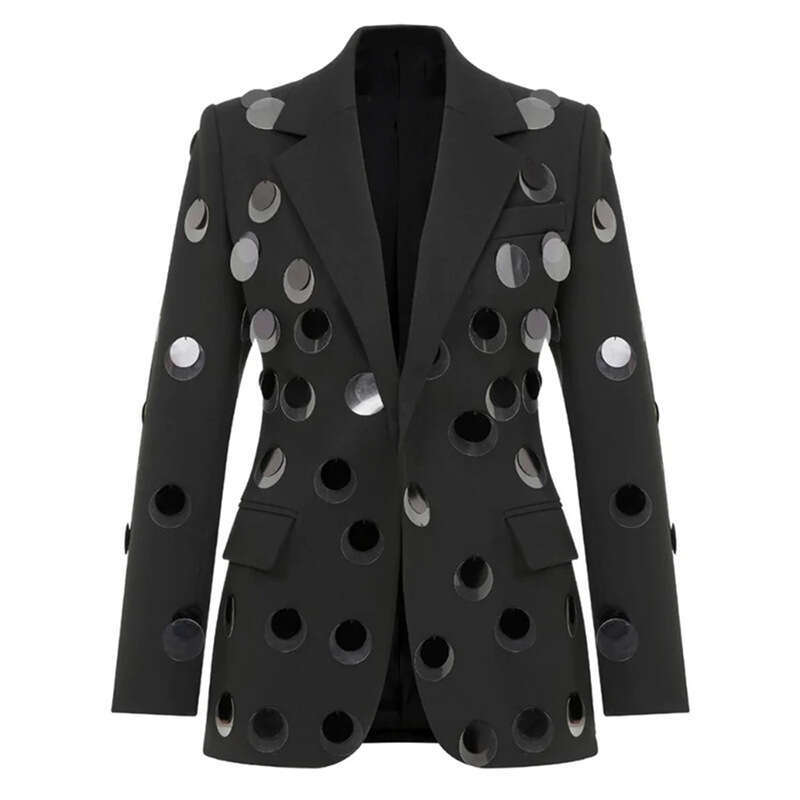 Ladies' Suit HIGH Quality Newest Designer Jacket Women's Single Button Sequined Blazer
