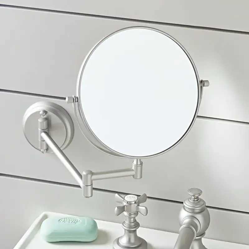 Bathroom Cosmetic Mirror 6 inch Wall Mounted Cosmetic Mirror Retractable Round Cosmetic Mirror Double Sided Mirror BathroomXJ241213