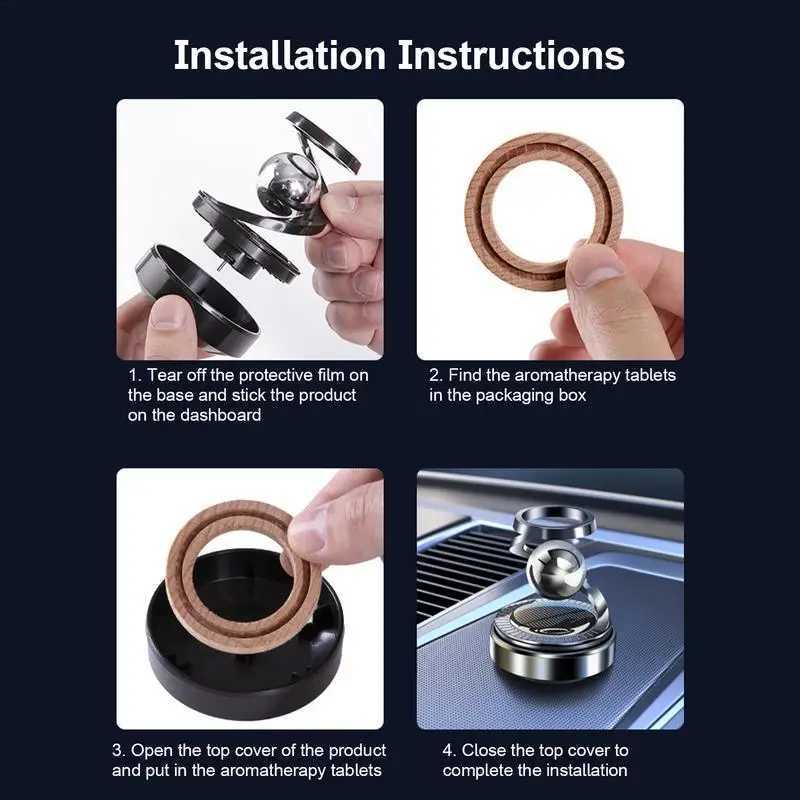Solar Powered Car Air eners Rotatable Air Purifier Perfume With Scents Car Diffuser Ornaments Auto Interior AccessoriesXJ241213