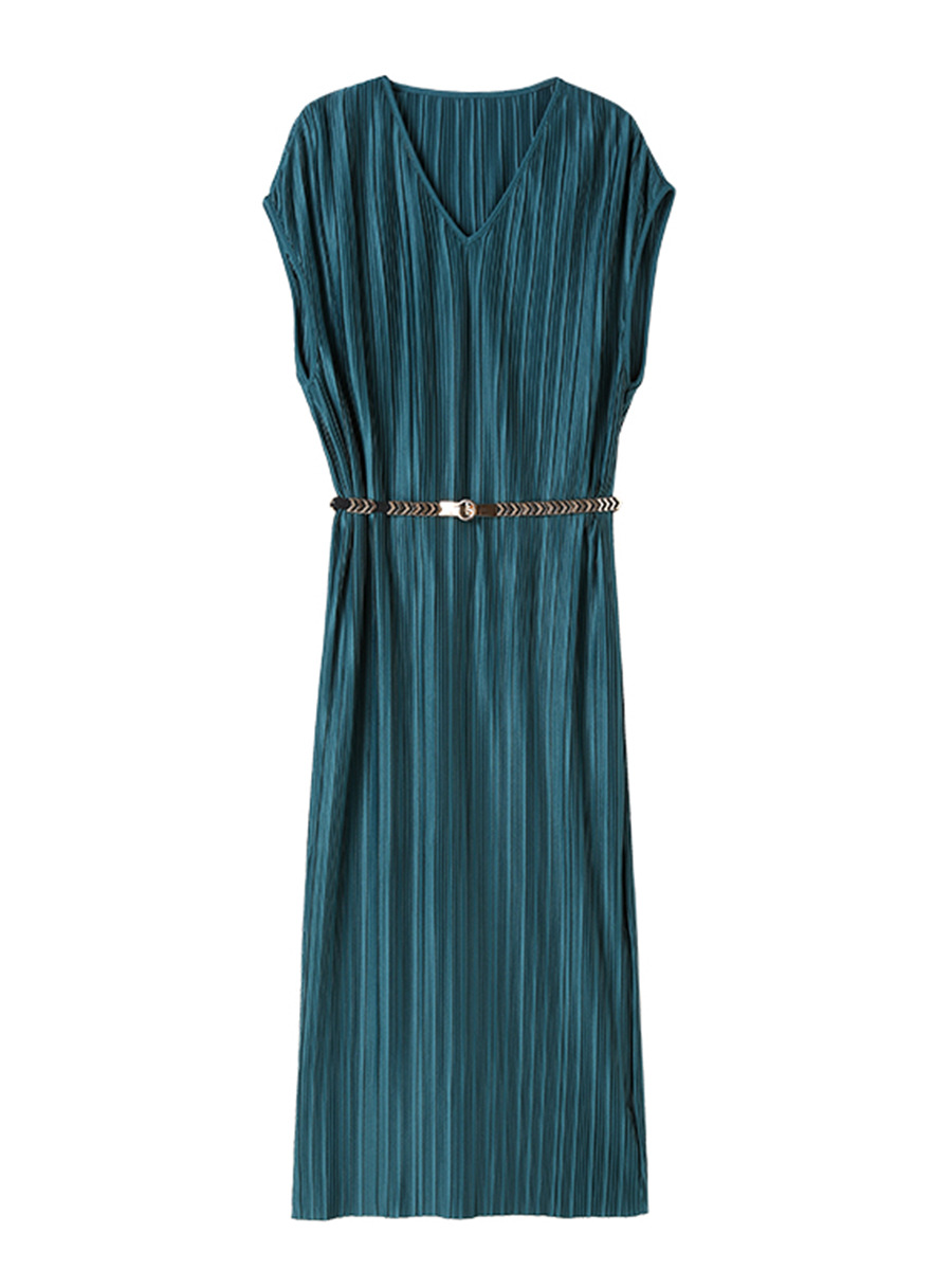 K170 dress elegant commuting striped skirt women's spring and summer slim fit chiffon long skirt