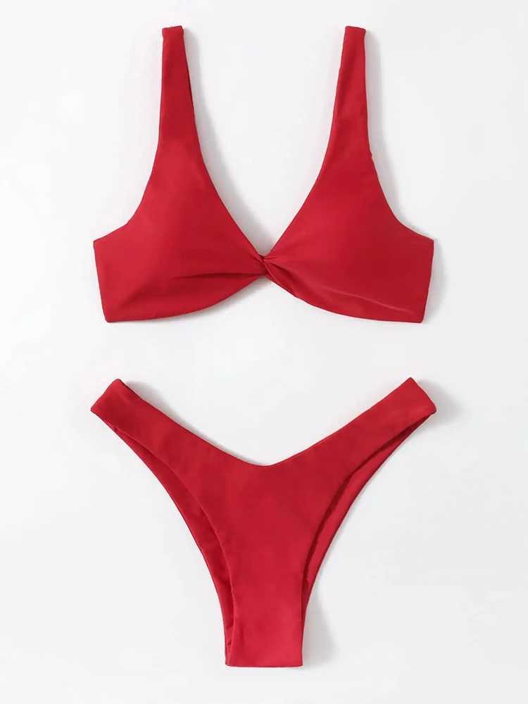 OIINAA Bathing Suit Women Solid Sexy Swimsuit Bow Tie Drawstring Lace Up Summer Bikini Set Two-pieces Beachwear Thong BiquinisXJ241212