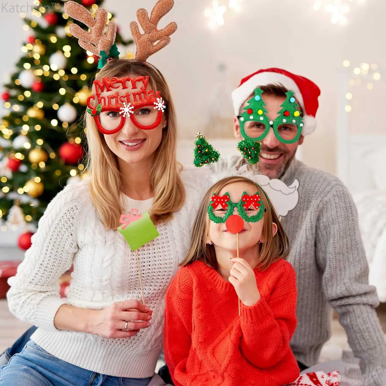 Sunglasses Christmas Glasses Frame Glitter Xmas Party Eyeglasses Costume Eyewear Favors Decorations for Kids H241213IL2H