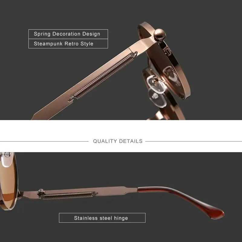 High Quality Vintage Fashion Polarized Sunglasses Men Women Brand Designer Vintage Round Metal FrameX241213