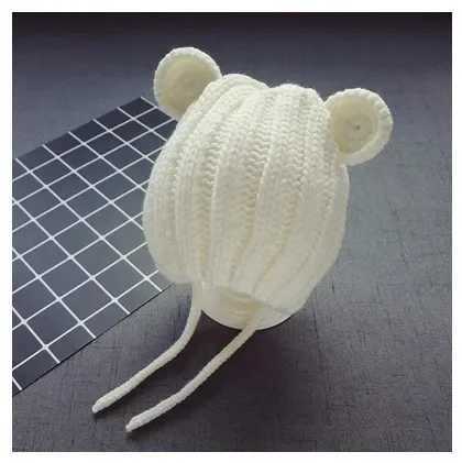 Baby Hat Autumn Winter Cute Baby Girls Baby Boys Hats Bear Ear Protection Warm Knitted Beanies 0-3yearsXJ241213