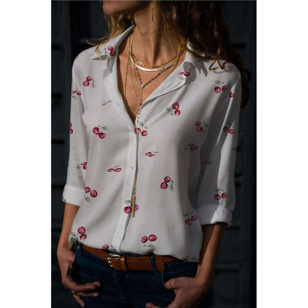 Women's Tops, Digital Long Sleeved Heart Printed Shirts, Women's Trendy Clothing, Fashionable And Casual Temperament