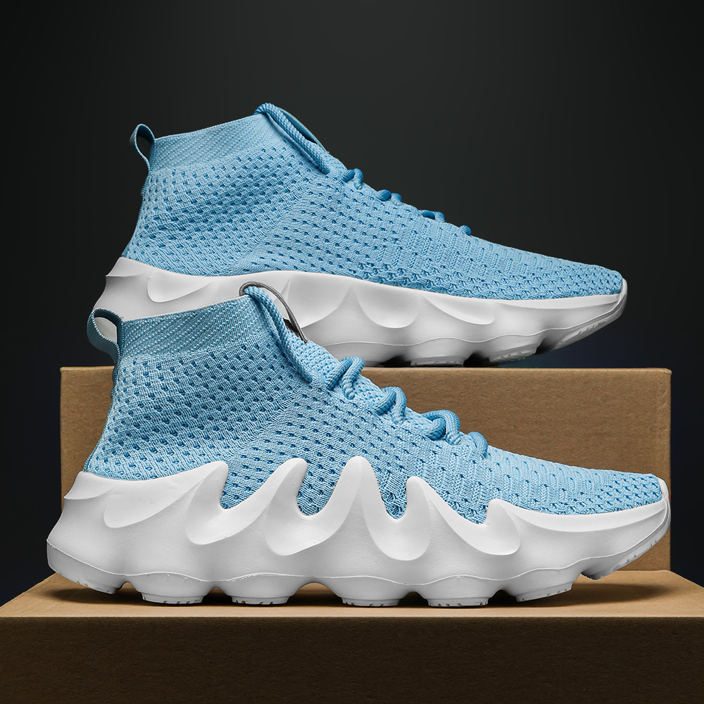 Free Shipping Running Shoes Trendy Sneaker Thick Sole Breathable Lightweight Mesh Wear-resistant Mens Sports Shoes