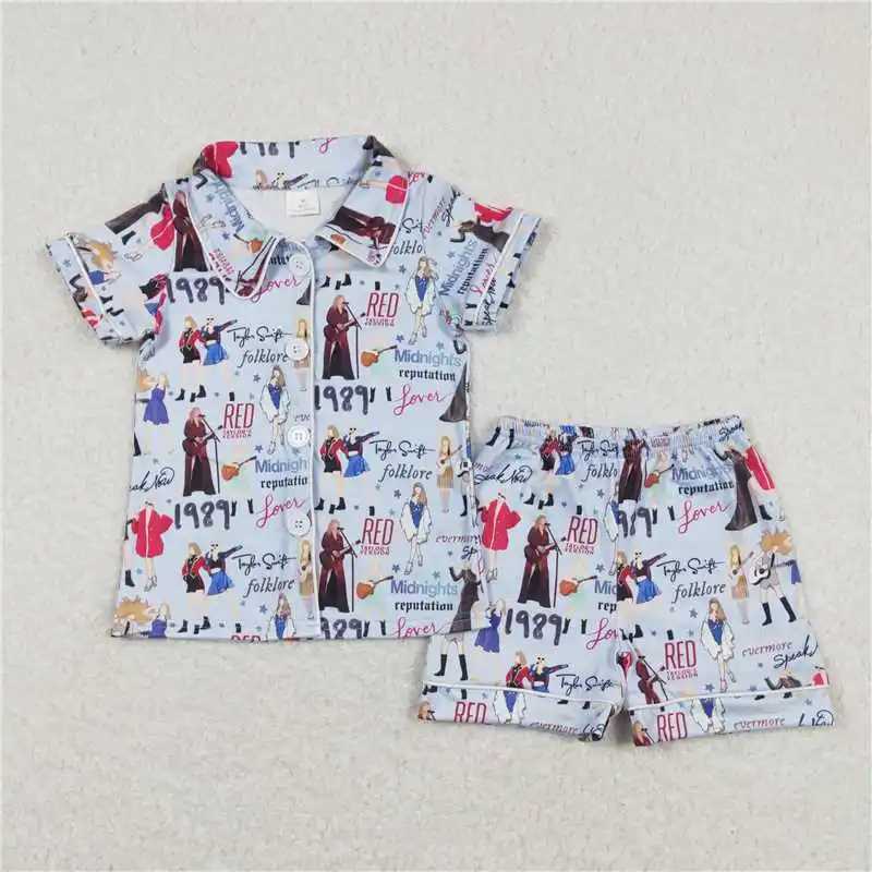 Wholesale Summer Children Nightclothes Baby Boy Girl Cardigan Sleepwear Set Shorts Infant Western Pajamas Nightwear Outfit W241213