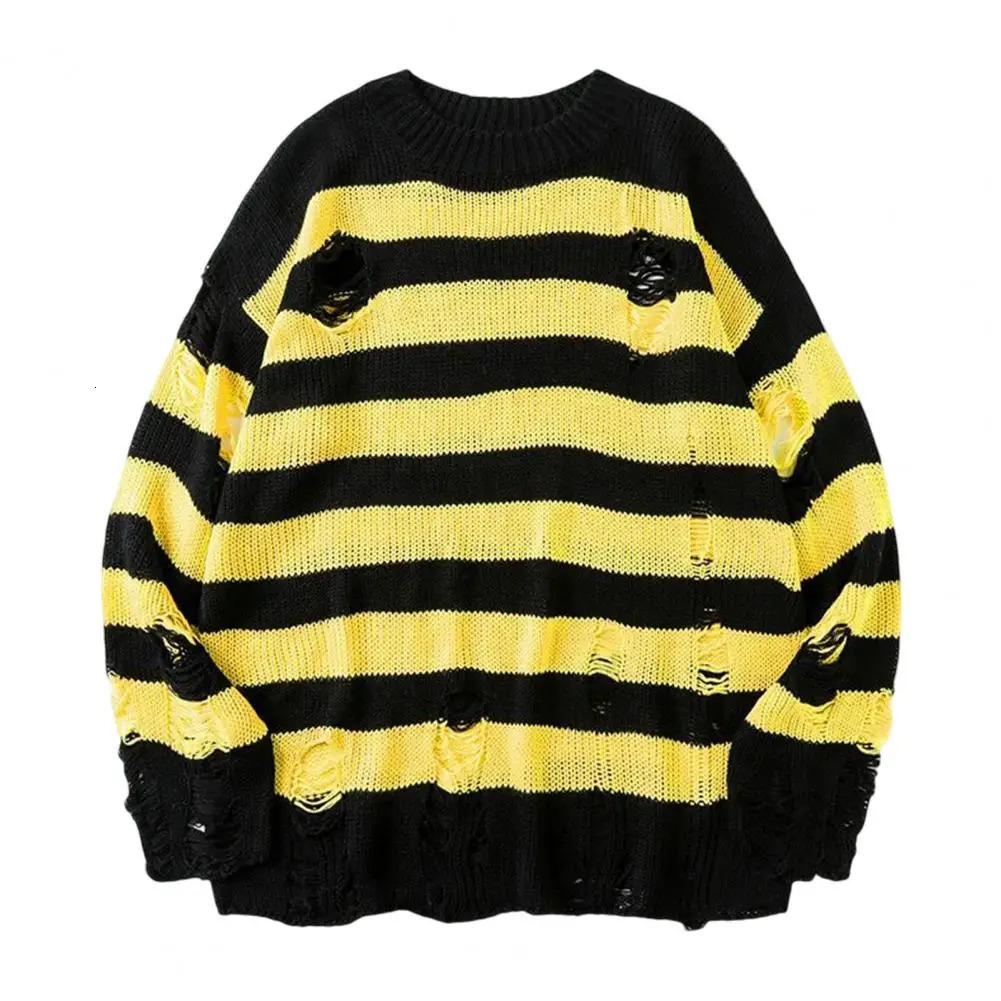 Men Sweater Hip Hop Women Pullover Knit Chic Stretchy Antishrink 241213
