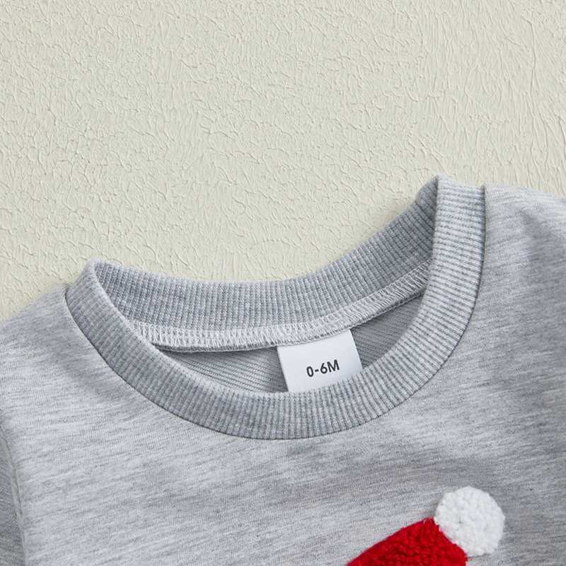 Citgeett Winter Christmas Preschool Baby Boys and Girls Set Cartoon Embroidery Long Sleeve Sweatshirt Pants Set W241213