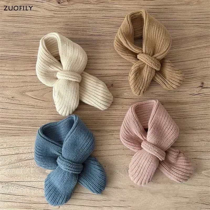 Scarves Wraps Soft Knitted Kids Scarf Winter Warm Infant Toddler Neck Warm Fashion Children Girl Boy Scarves Baby Bib Solid Color Neckerchief H241213