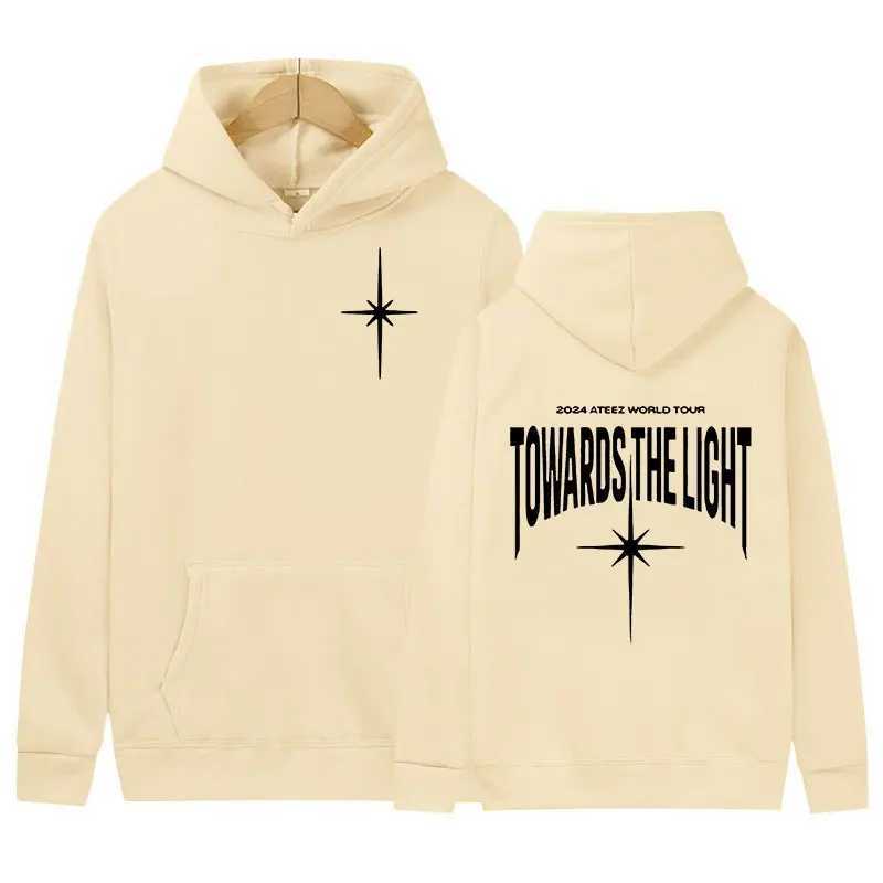 Korean ATEEZ 2024 World Tour Hoodie Towards The Light Print Pullover Sweatshirt Men Women Hip Hop Kpop Fashion Clothing Hoodies W241213