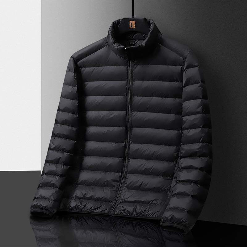 M12121 Men's winter live stand collar lightweight down jacket cross-border warm cold white duck down