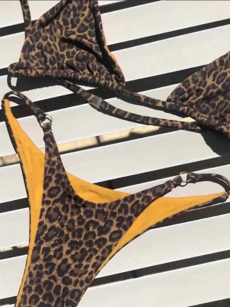 High Cut Micro Bikini Women opard Bandage Push Up Swimsuit Sexy Bathing Suit Padded Thong Swimwear Biquini Trajes De Bao 2024XJ241212