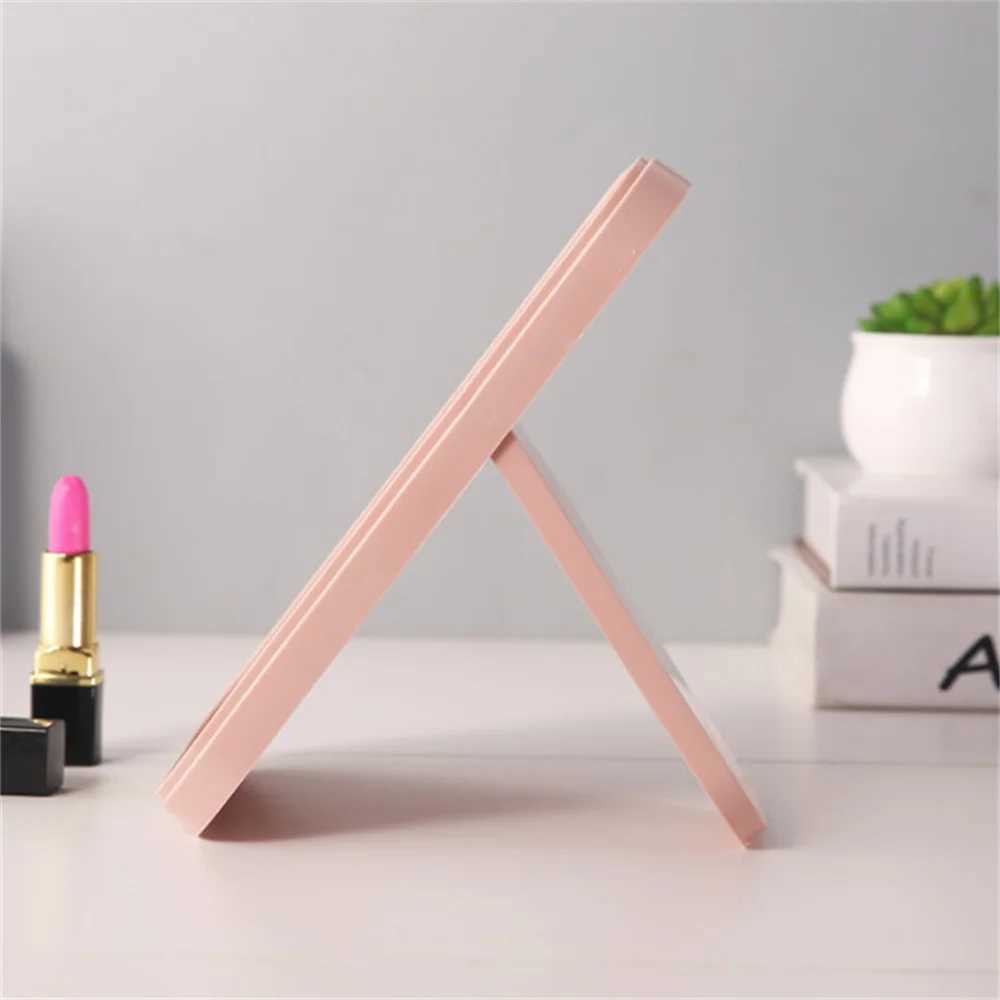 Desktop Makeup Mirror Portable Princess Mirror Square Makeup Mirror Small Mirror With Stand Student Dormitory Dressing MirrorXJ241213