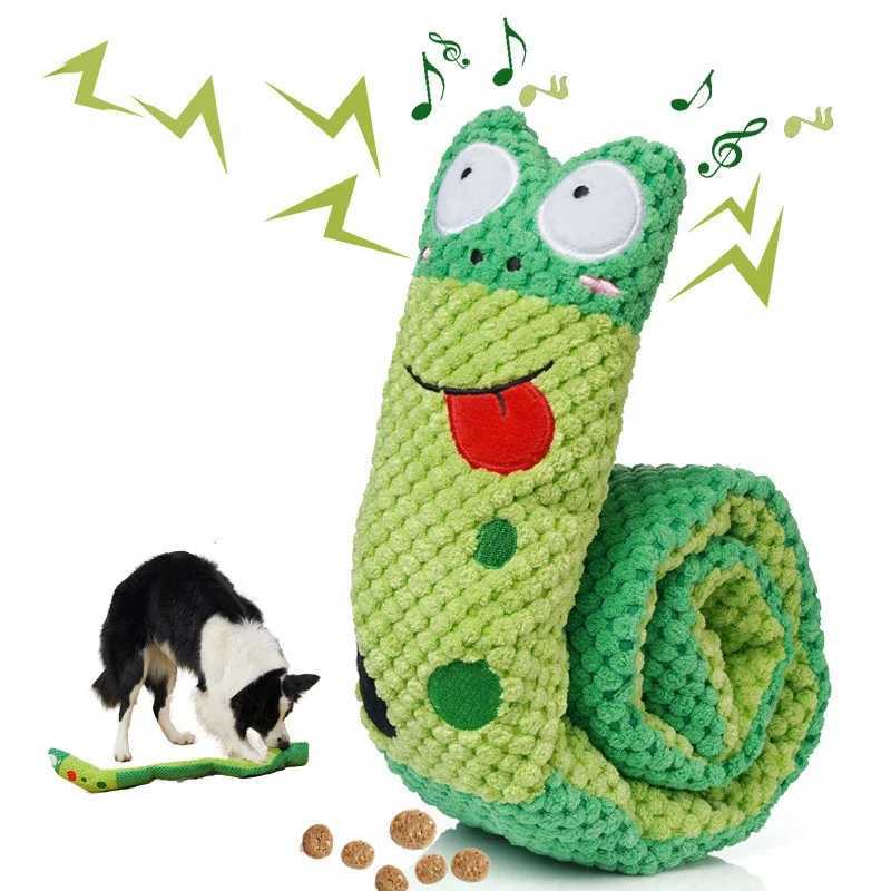 Plush sound dog puzzle toy folding snail sniffing interactive squeezing food mole pet toy foraging training supplies X241213
