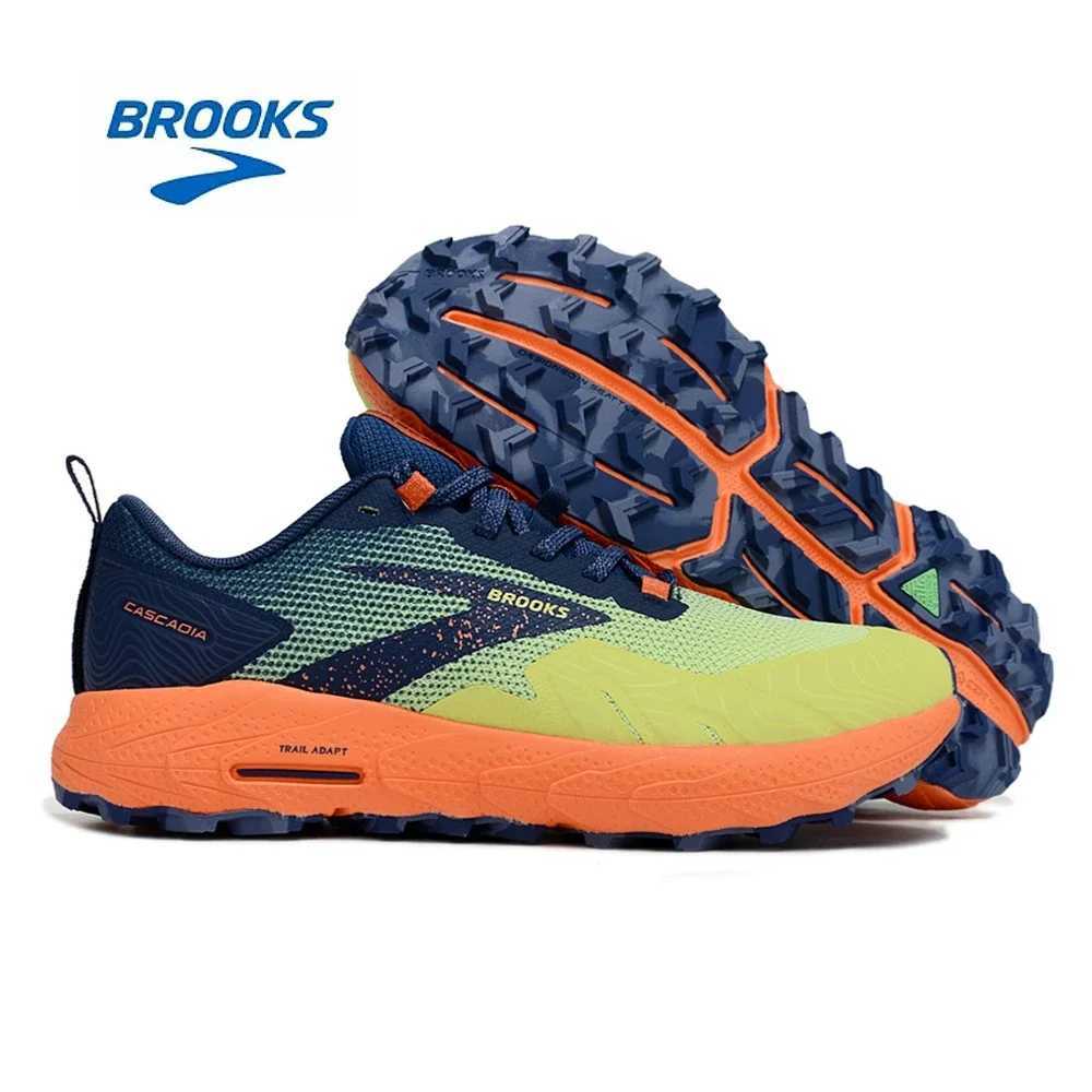 BROOKS Cascadia 17 Light yellow green Running Shoes Women Men Long-Distance Road Sport Training Casual SneakersC241213