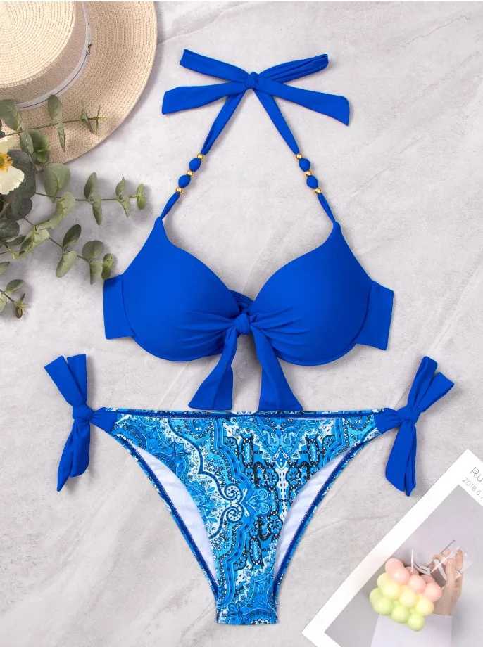 Sexy Push Up Bikini 2024 Women Swimsuit Two Piece Swimwear Fa Thong Bikinis Set Swimming for Bathing Suits Brazilian BiquiniXJ241212