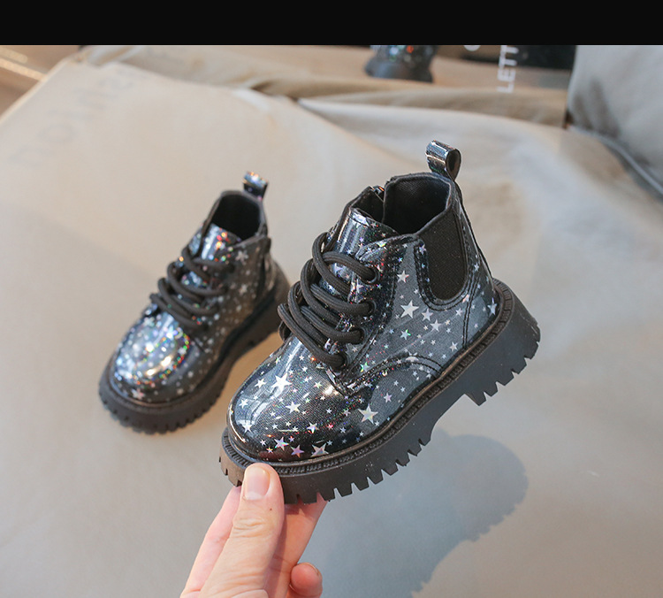 Kids Short Boots Girls Shoes New 2025 Spring Winter Soft Leather Children Boots Cutefeet Fashion Shiny Toddler Kids Ankle Boots Size 21 - 30