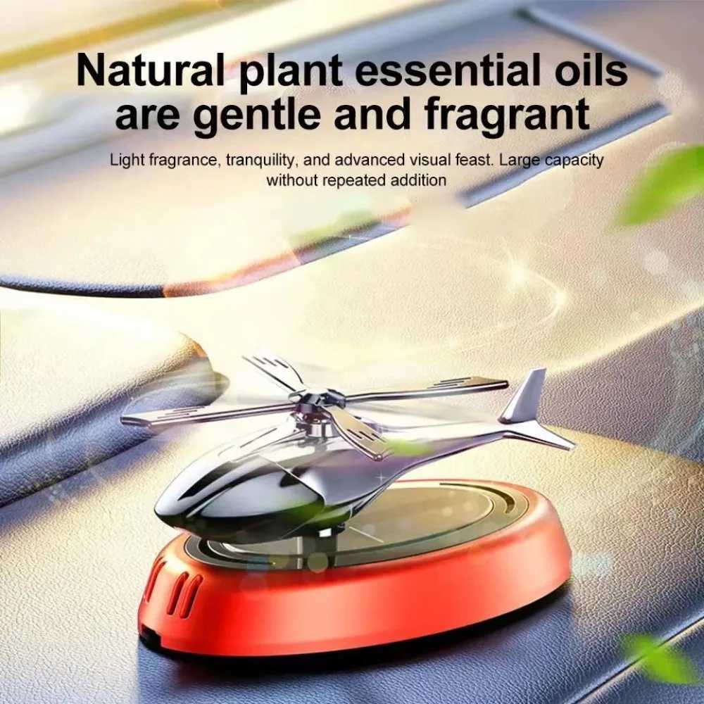 Car Solar Rotating Heliter Solar Aroma Car Air ener Alloy+ABS Wooden Aroma Car Interior DecorationXJ241213