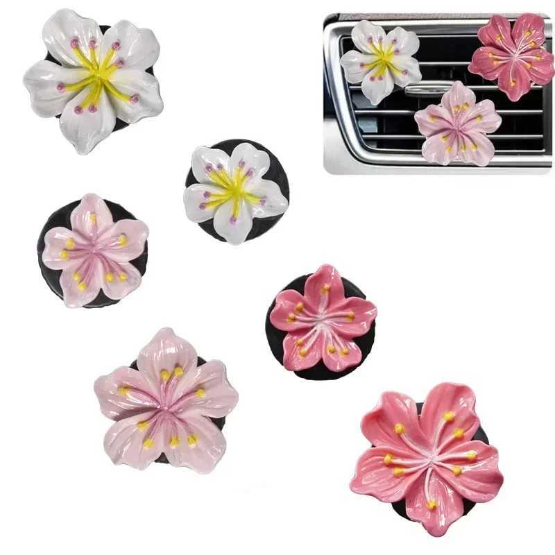2pcs Car Perfume Clip Air Outlet Car Air ener Peach Blossom Aroma Diffuser Car Decoration Accessories AirXJ241213