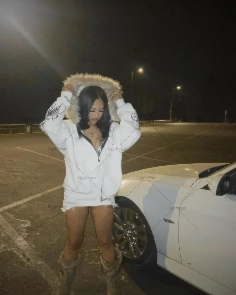 Y2K Fashion Collection Versatile Jacket Zip Up Hoodies Casual Plush Comfortable Thick Cardigan Coat Top 241211