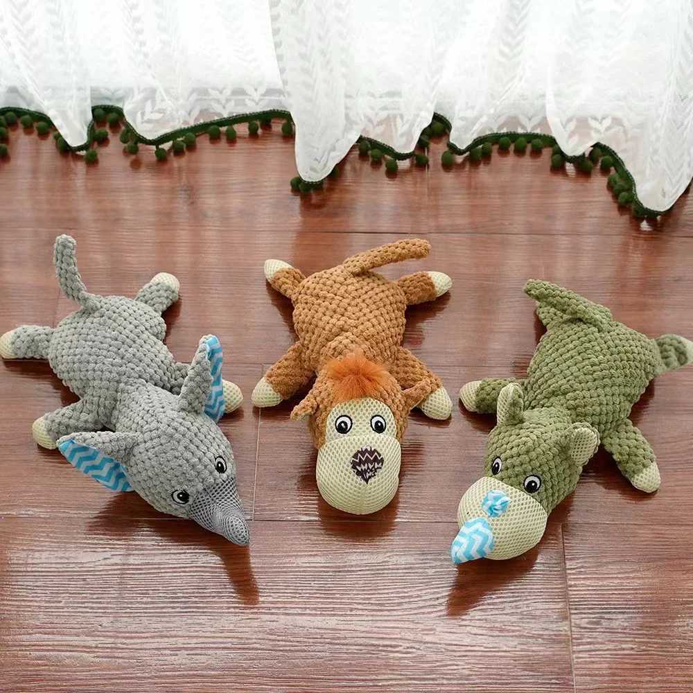 Pet plush toys cat sounds animal shapes puzzle toys bite resistant interactive pet dogs teeth cleaning chewing toys pet supplies X241213