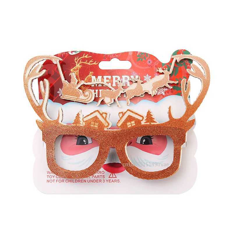 Sunglasses Christmas Glasses Frame Glitter Xmas Party Eyeglasses Christmas Costume Glasses Eyewear Party Favors Decorations for Kids H241213