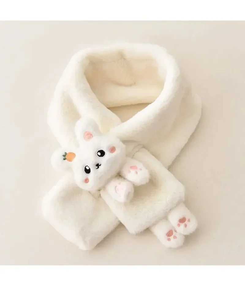Scarves Wraps 1pcs Boys Girls Winter Scarfs Thick Plush Cros Childrens Scarf Baby Bib Cute Cartoon Rabbit Faux Fur Neck Protection Warm Shawl H2412137